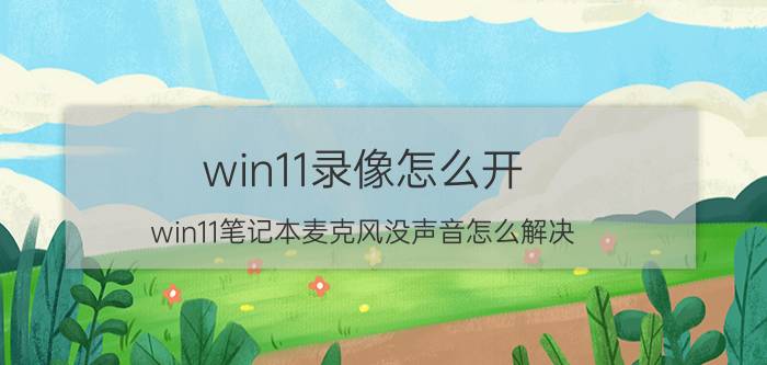 win11录像怎么开 win11笔记本麦克风没声音怎么解决？